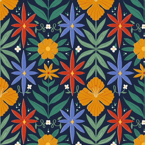 Floral tile print – Large