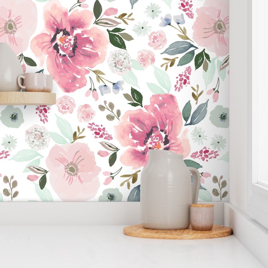IBD Tiger-Lily Blossoms JUMBO Wallpaper | Spoonflower