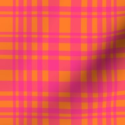 new plaid-orange and hot pink 