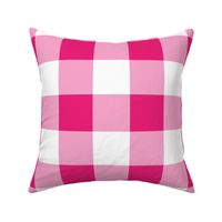 Three Inch Fuchsia and White Gingham Check