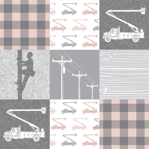 LINEMAN PATCHWORK - PINK AND LIGHT GREY 