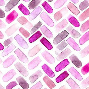 Watercolor herringbone in pink || chevron pattern