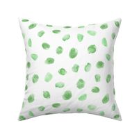 Celadon green watercolor stains || dots pattern