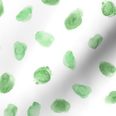 Celadon green watercolor stains || dots pattern