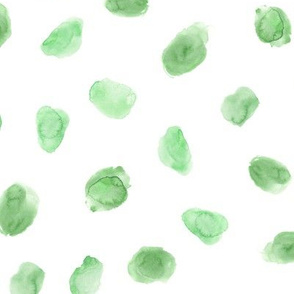 Celadon green watercolor stains || dots pattern