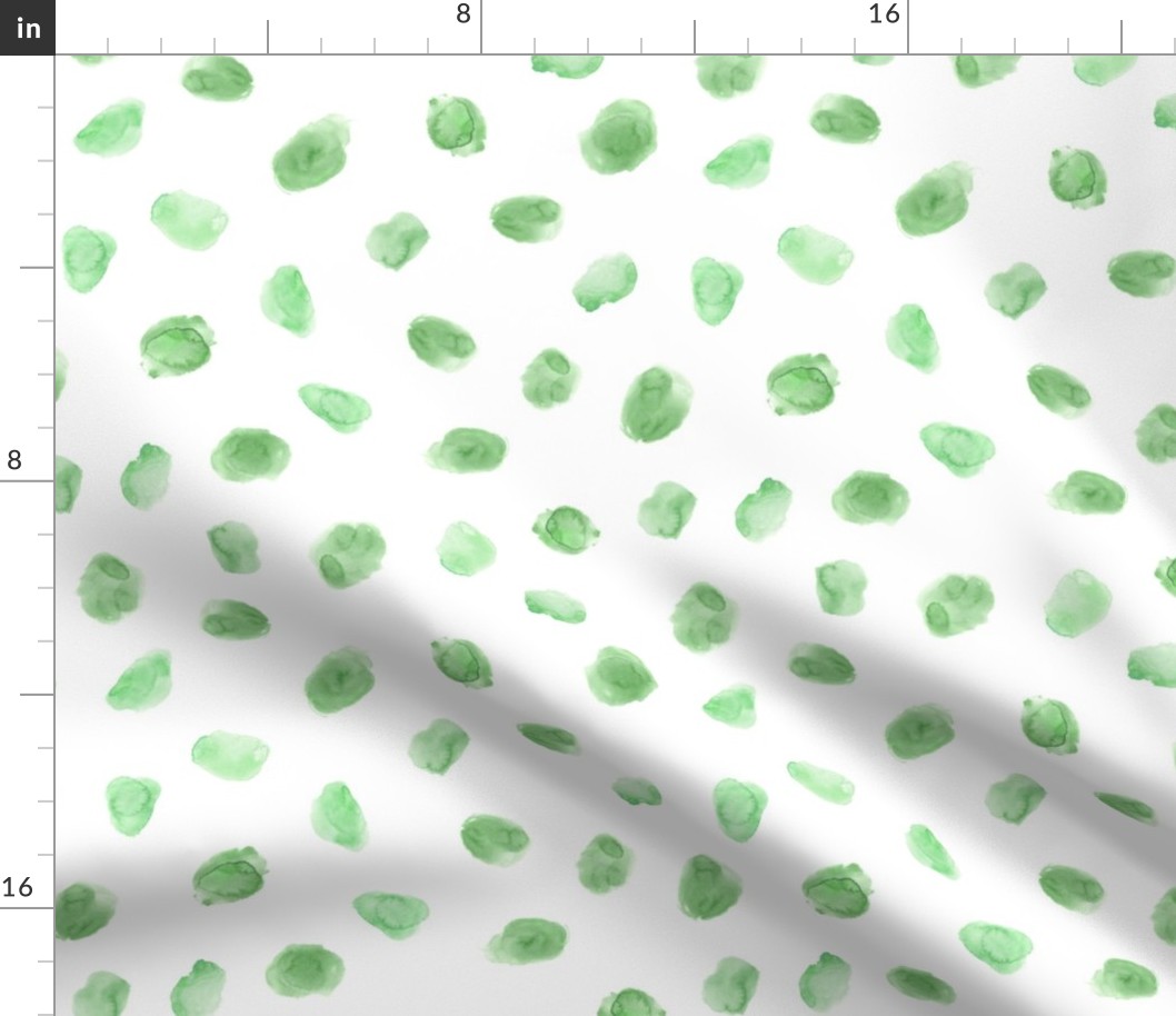 Celadon green watercolor stains || dots pattern
