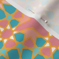 Islamic lace pink teal pastel Wallpaper