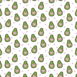 MINI - valentines day avocado pattern fabric - avocado pattern, valentines day fabric, love valentines fabric, cute girly fabric - white and pink