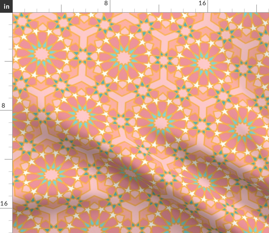 Islamic lace orange pastel Wallpaper