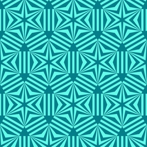 Nordic Star mosaic neon teal geometrics