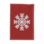 Wall Hanging red knit white snowflake Christmas