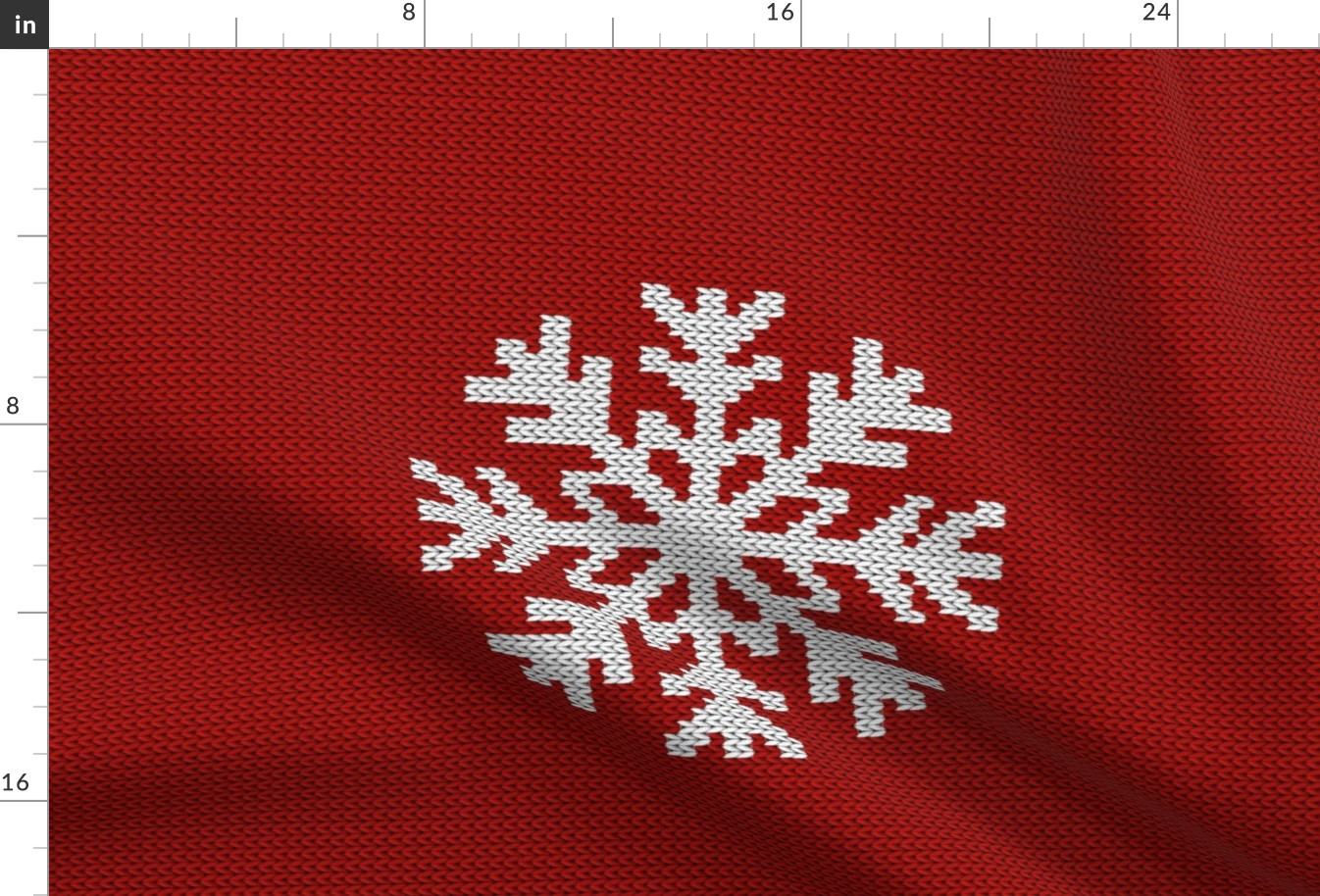 Wall Hanging red knit white snowflake Christmas