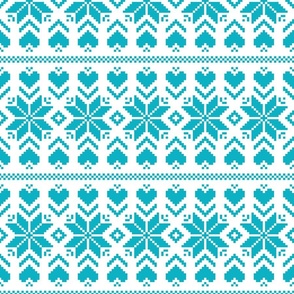 Christmas Star fair isle aqua blue