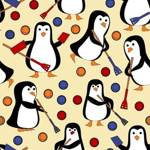 penguin broomball red and blue