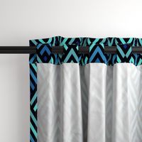 New Art deco diamonds blue stripes Wallpaper