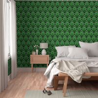 New Art Deco diamonds green stripes Wallpaper