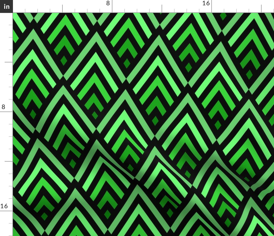 New Art Deco diamonds green stripes Wallpaper