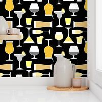 Bar Drinks in Gold and Black