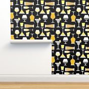 Bar Drinks in Gold and Black