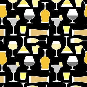 Bar Drinks in Gold and Black