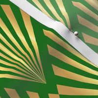 Gold Art Deco fans green Wallpaper