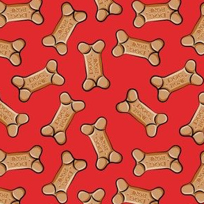 dog bones - dog treats - red