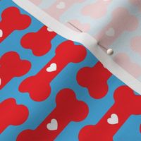 dog treats - red on blue - valentine's day