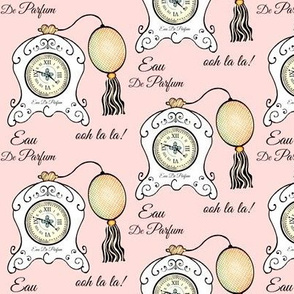 Très Féminin / Vintage Clock Perfume Bottle - Blush & Peach