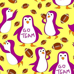 penguin football pink and yellow