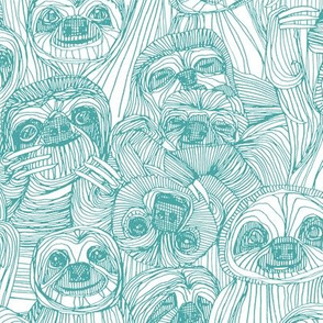 just sloths teal white