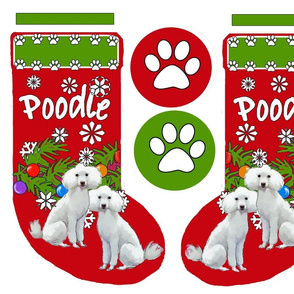 Poodle christmas stocking