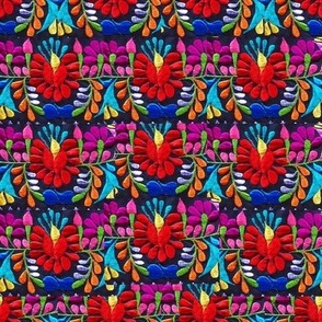 Red Mexican Flower Wrapping Paper by Tina Salazar