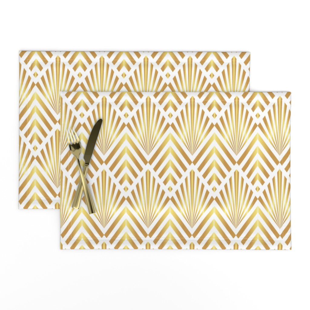 Gold Art Deco stripes fans diamonds