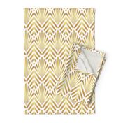 Gold Art Deco stripes fans diamonds