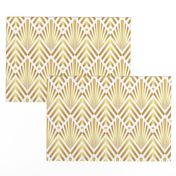 Gold Art Deco stripes fans diamonds