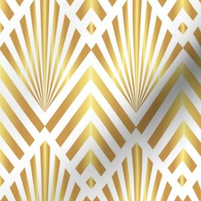 Gold Art Deco stripes fans diamonds