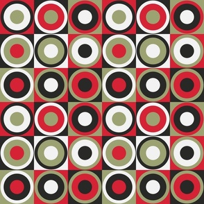 Retro circles mid-century modern Lucky Strike Wallpaper