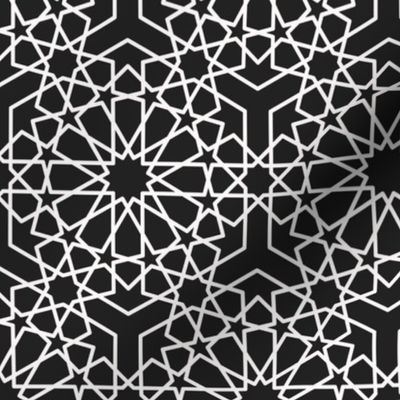Simple islamic geometric pattern black Wallpaper