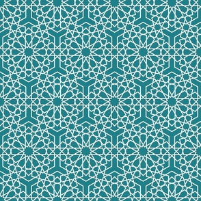 Simple islamic geometric pattern teal