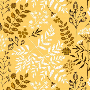 Floral Block Print yellow
