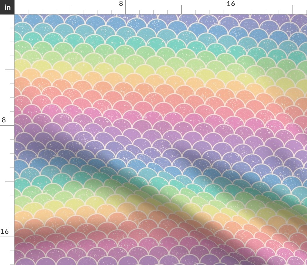 Pastel Rainbow Glitter Scales - Horizontal