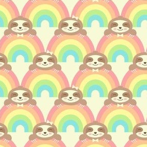 Sloths Peeking Over the Rainbow