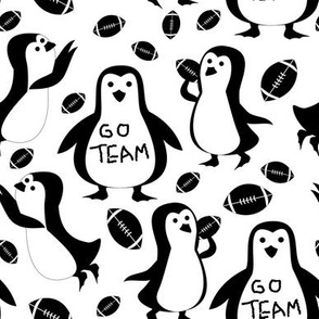 penguin football black and white