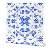 scandi garden blue white watercolor tile