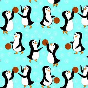 penguin basketball ice blue