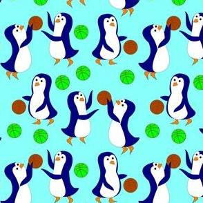 penguin basketball blue