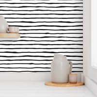Scandi stripes rough hewn black on white by Su_G_©SuSchaefer