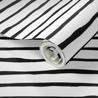 Scandi stripes rough hewn black on white by Su_G_©SuSchaefer