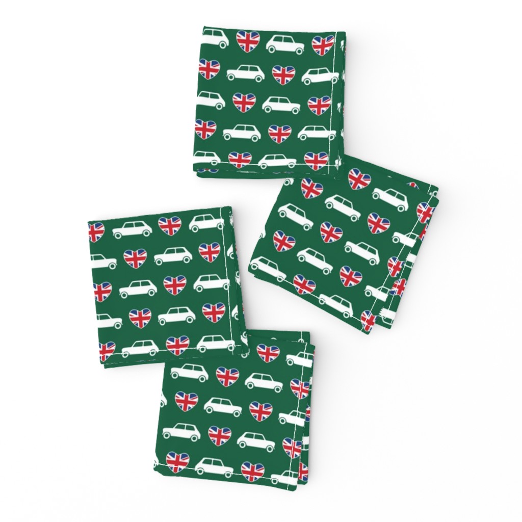 Mini Cooper Hearts - Union Jack Green - Small