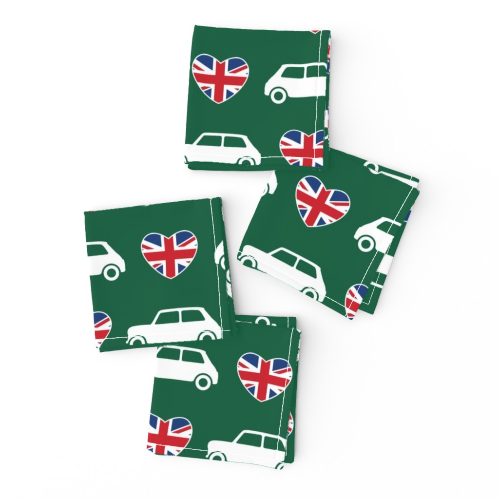 Mini Cooper Hearts - Union Jack Green - Large